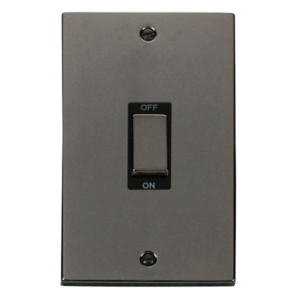 Click Scolmore Deco Ingot 2 Gang 45A 2 Pole Switch - VPBN502BK, Image 1 of 1