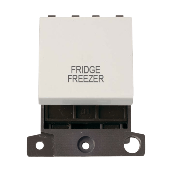 Click Scolmore MiniGrid 20A Double-Pole Ingot Fridge Freezer Switch White - MD022PW-FF, Image 1 of 1