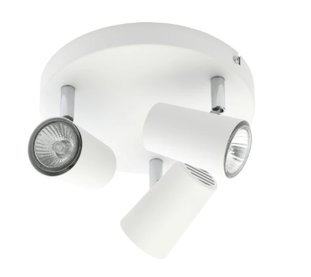 Forum Harvey 3 Light Plate GU10 Spotlight - White - INL-31776-WHT, Image 1 of 1