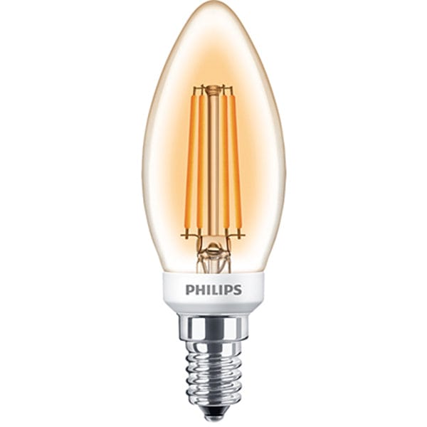 Philips 5W LEDCandle BC B22 Candle Amber Warm White Dimmable - 75084100