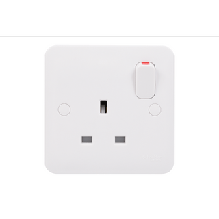 Schneider LWM 1G 13A Double Pole Switched Socket White - GGBL3010D
