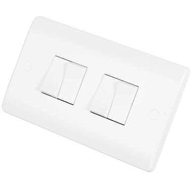 Click Scolmore Mode 10A 4 Gang 2 Way Light Switch Polar White - CMA019, Image 1 of 1