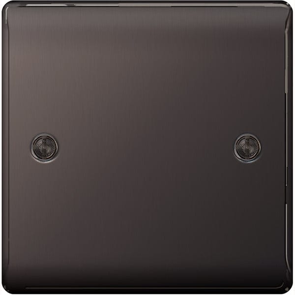 BG Nexus Metal Black Nickel Single Blank Plate - NBN94, Image 1 of 1