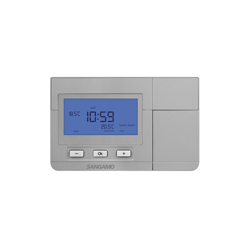ESP Sangamo Choice Plus Room Thermostat Digital Silver 7 Day Programmable With Frost Protection - CHPRSTATDPS, Image 1 of 1
