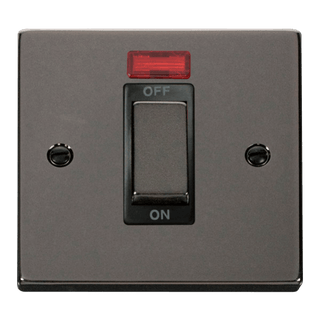 Click Scolmore Deco Ingot 1 Gang 45A 2 Pole Neon Switch - VPBN501BK