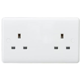 MLA Knightsbridge Curved Edge 13A 2 Gang UnSocket - CU9000U