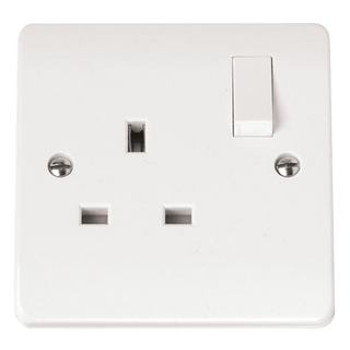 Click Scolmore Mode 13A 1 Gang Double Pole Plug Socket Polar White - CMA035