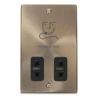 Click Scolmore Deco Dual Voltage 115-230V Shaver Socket - VPAB100BK