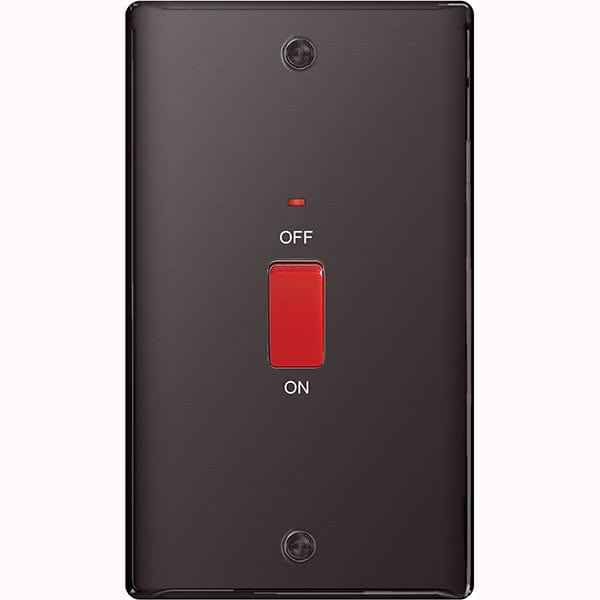 BG Nexus Metal Black Nickel 45A Rectangular Cooker Control Unit, With Power Indicator - NBN72, Image 1 of 1