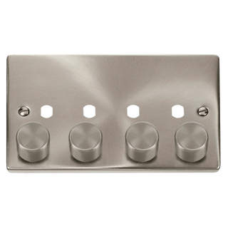 Click Scolmore Deco 4 Gang 1600W Max 4 Unfurnished Dimmer Plate and Knob  - VPSC154PL
