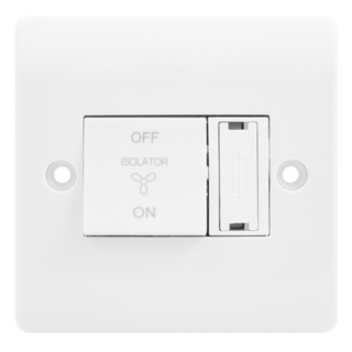Click Scolmore Mode 10A 3-Pole Fan Isolation Fused Spur With Switch Polar White - CMA3020