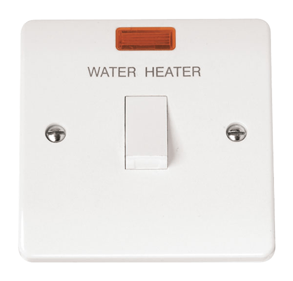 Click Scolmore Mode 20A 1 Gang Water Hearter Rocker Switch Polar White - CMA042, Image 1 of 1