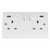 Click Scolmore Mode 13A 2 Gang USB 4.2 Plug Socket Polar White - CMA780