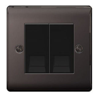 BG Nexus Metal Black Nickel 2G RJ11 Broadband Socket - NBNRJ112