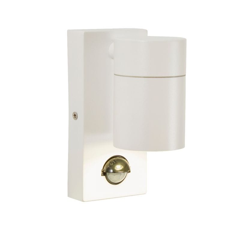 Forum Leto Fixed Wall GU10 Downlight with PIR IP44 - White - ZN-37938-WHT, Image 1 of 1
