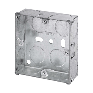 Click Scolmore Essentials 1 Gang 25MM K/O Galvanised Metal Back Box - WA093