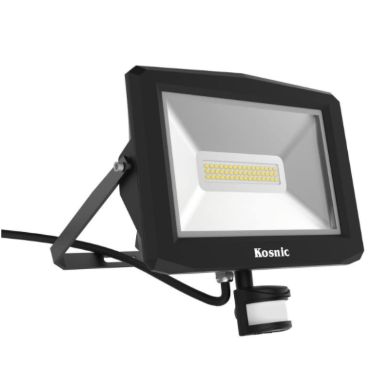 Kosnic 50w IP65 LED Floodlight with PIR Sensor- KFLDHS50Q344/S-W65-BLK