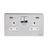 Schneider USFP 2G Switched SO Double Pole 2XUSB 4A White Insert - Polished Chrome - GGBGU3424DWPC