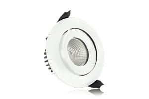 Integral LED Lux Fire rated tiltable  downlight 9W 92mm cut out Dimmable cool white - ILDLFR92C006