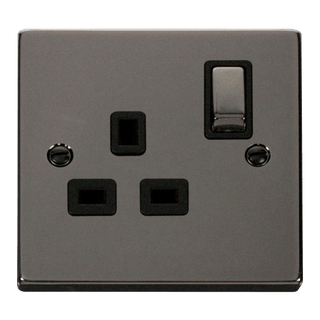 Click Scolmore Deco 13A 1 Gang Plug Socket - VPBN535BK