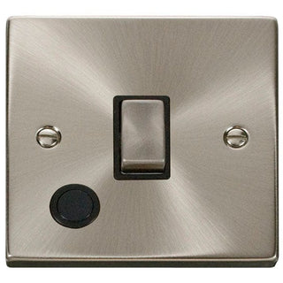 Click Scolmore Deco Satin Chrome 1 Gang Double Pole Switch 20A With Black Ingot - VPSC522BK