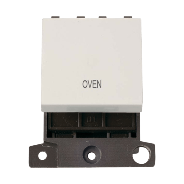 Click Scolmore MiniGrid 20A Double-Pole Ingot Oven Switch White - MD022PW-OV, Image 1 of 1