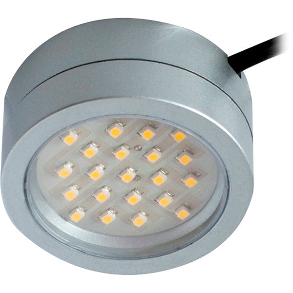 Robus CAPTAIN 2W LED Mains Voltage Cabinet Light - Cool White - Satin Silver Integrated Luminaire - R2CLED240CW-15