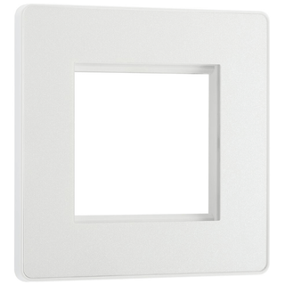 BG Evolve Pearl White Grid 2 Gang Euro Module Front Plate - PCDCLEMS2W