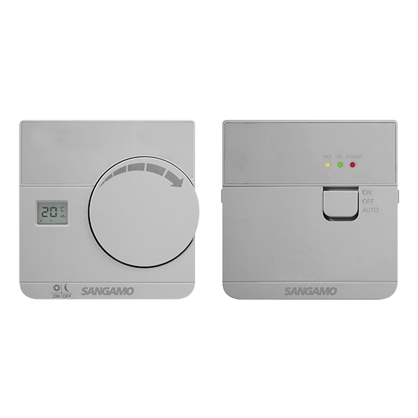 Sangamo Electronic Wireless Thermostat with Digital Display Silver - CHPRSTATDRFS, Image 1 of 1