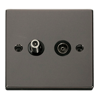 Click Scolmore Deco 1 Gang Non-Isolated Satellite Socket - VPBN157BK