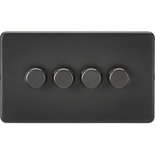 Knightsbridge Screwless 4G 2-way 10-200W (5-150W LED) trailing edge dimmer - Matt Black - SF2184MBB