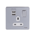Schneider USFP 1G Switched SO SP 2XUSB 2.1 White Insert - Polished Chrome - GGBGU34102USBAWPC
