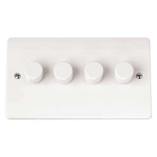 Click Scolmore Mode 13A 4 Gang 2 Way Dimmer Switches Polar White - CMA148