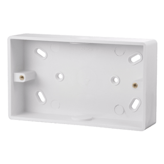 Click Scolmore Mode 2 Gang 29mm PVC Pattress Box Polar White - CMA245