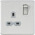 Knightsbridge Screwless 13A 1G DP switched Socket - Brushed Chrome with grey Insert - SFR7000BCG