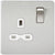 Knightsbridge Screwless 13A 1G DP switched Socket - Brushed Chrome with white Insert - SFR7000BCW