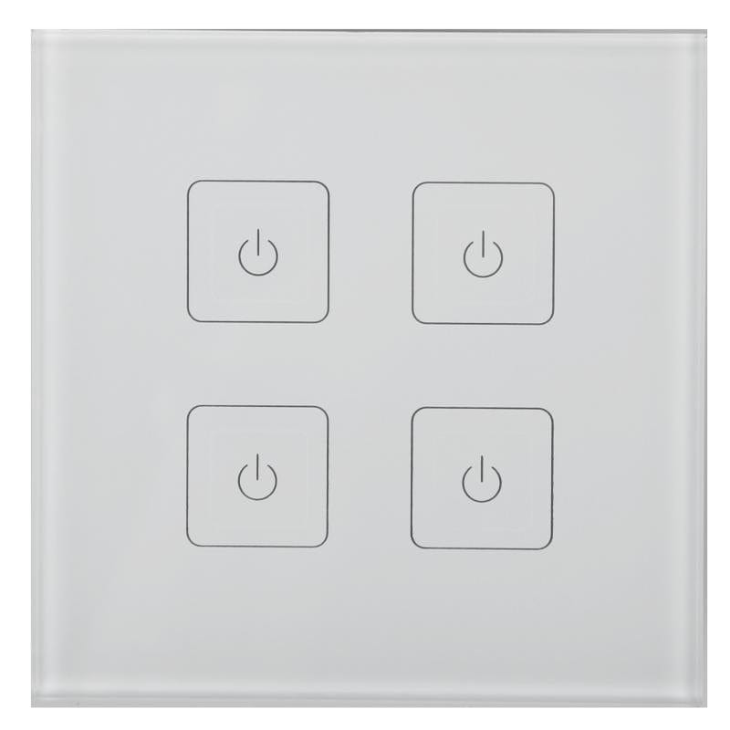 Kosnic Mains Powered 4 Channel Wall Mount Touch Switch - CSWRF02