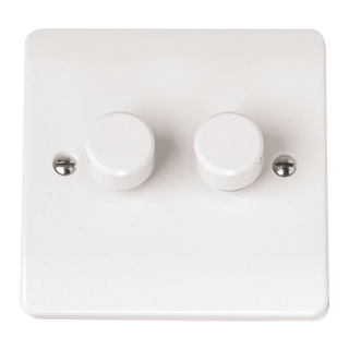 Click Scolmore Mode 2 Gang 2 Way Dimmer Switches Polar White - CMA146