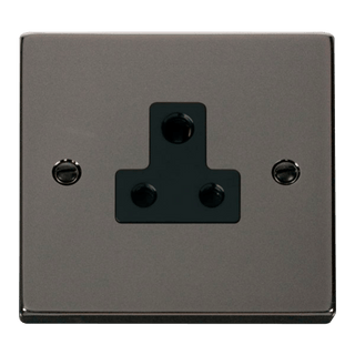 Click Scolmore Deco 5A Round Pin Plug Socket - VPBN038BK