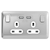 Schneider LSD 2G 13A SP 2x USB White Insert Polished Chrome - GGBL30202USBAWPCS