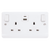 Click Scolmore Mode 13A 2 Gang TYPE A/C USB 4.2 Plug Socket White - CMA786