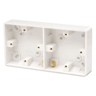 Click Scolmore Mode Dual Accessory Pattress Box Polar White - CMA089