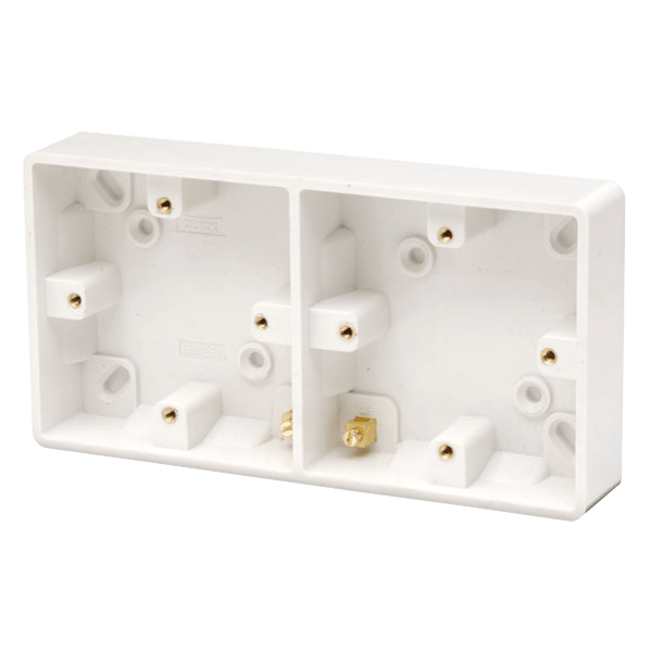 Click Scolmore Mode Dual Accessory Pattress Box Polar White - CMA089, Image 1 of 1