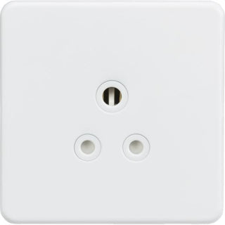 Knightsbridge Screwless 5A Unswitched Round Socket - Matt White - SF5AMW
