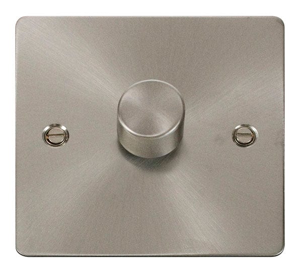 Click Scolmore Define Brushed Steel 1 Gang 2 Way Dimmer Switch  - FPBS140