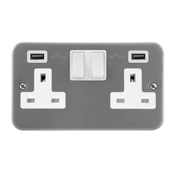 Click Scolmore Essentials 2 Gang Plug Socket With USB 4.2A - CL780, Image 1 of 1