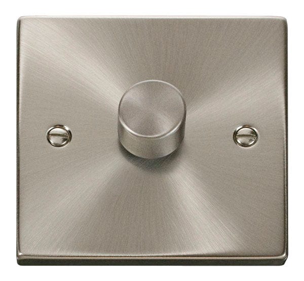 Click Scolmore Deco Satin Chrome 1 Gang 2 Way Dimmer Switch  - VPSC140, Image 1 of 1