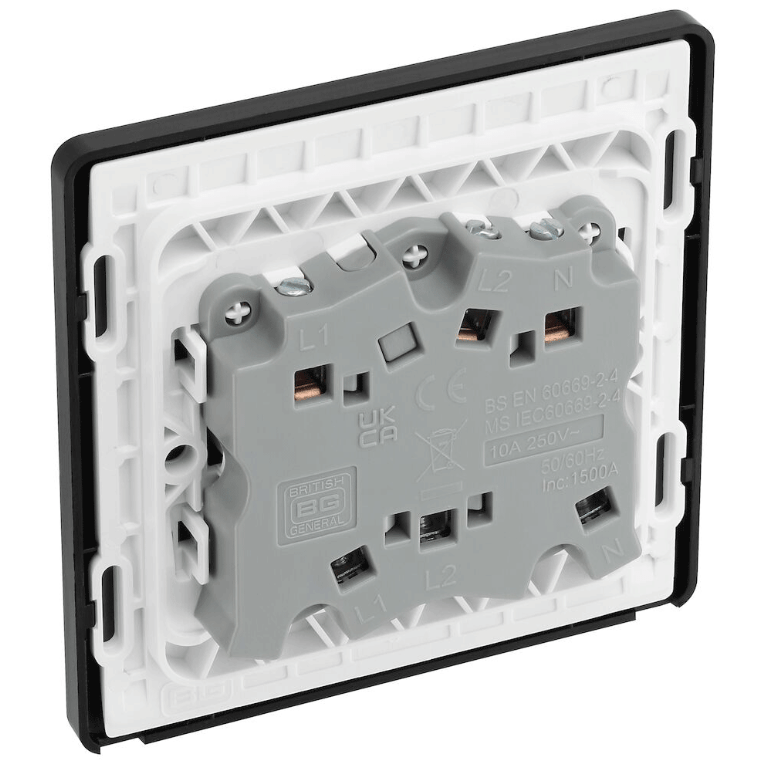 BG Evolve Matt Black Fan Isolator Switch 10A Triple Pole - PCDMB15B, Image 3 of 3