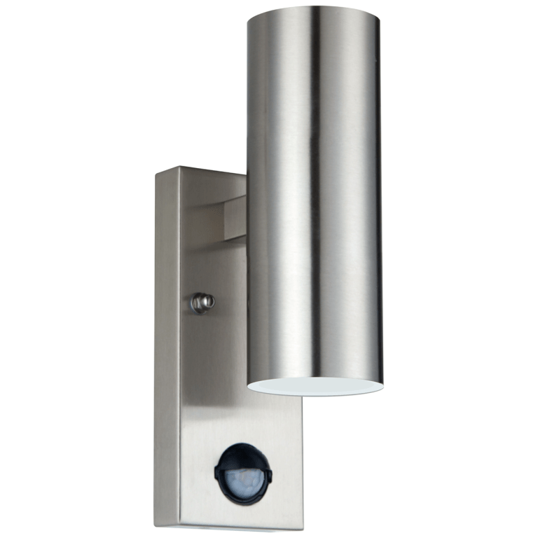 Luceco 8W Integrated LED Outdoor Up/Down Light with PIR - Stainless Steel - LEXDSS5UD30P, Image 1 of 1