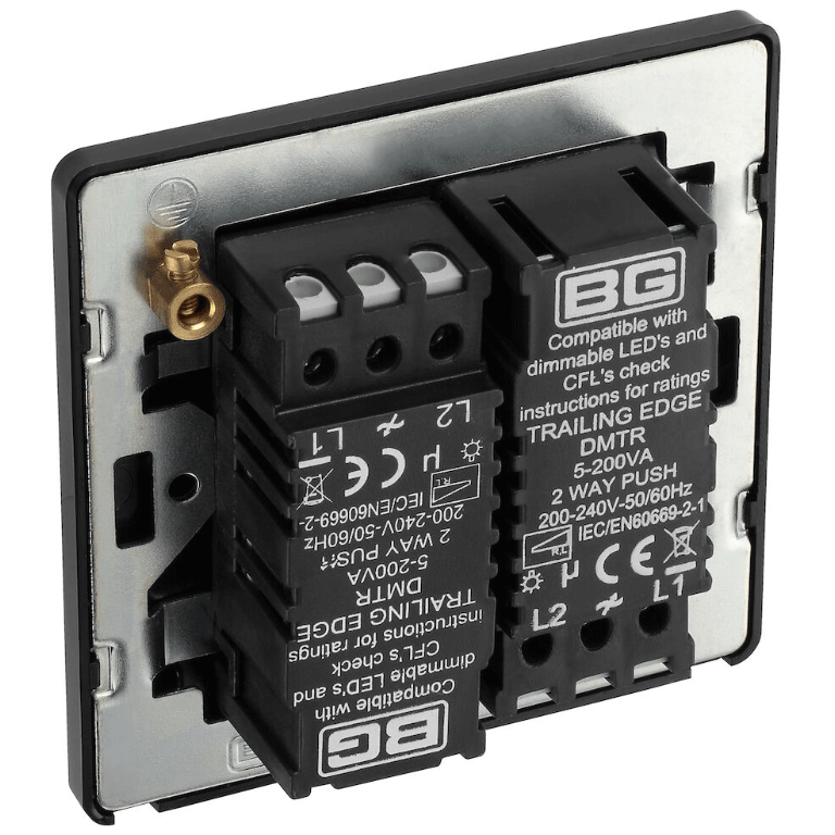 BG Evolve Black Chrome Trailing Edge LED 200W Single Dimmer Switch 2-W - View #7